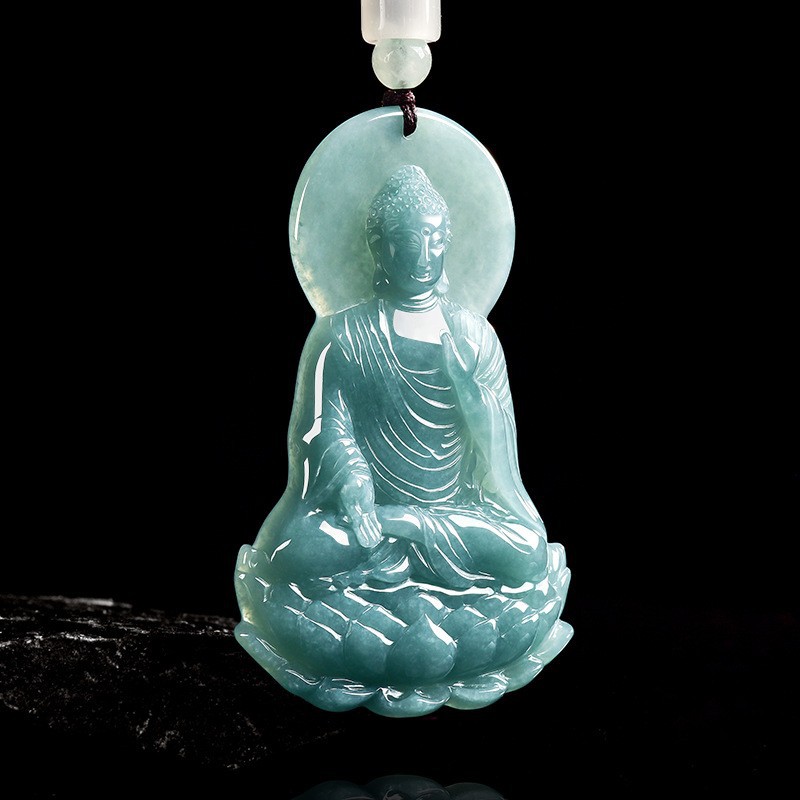 Women Accessories To Gift - Natuurlijke Birmese Jadeïet Boeddha hanger ketting