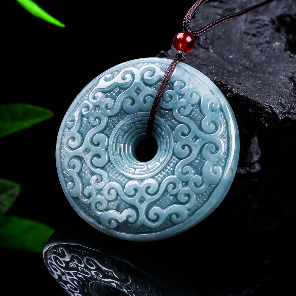 Women Accessories To Gift - Natuurlijke Birmese Jadeïet Bloem Hanger Ketting